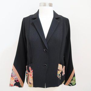 HARARI Patchwork jacket Asian bird & floral print